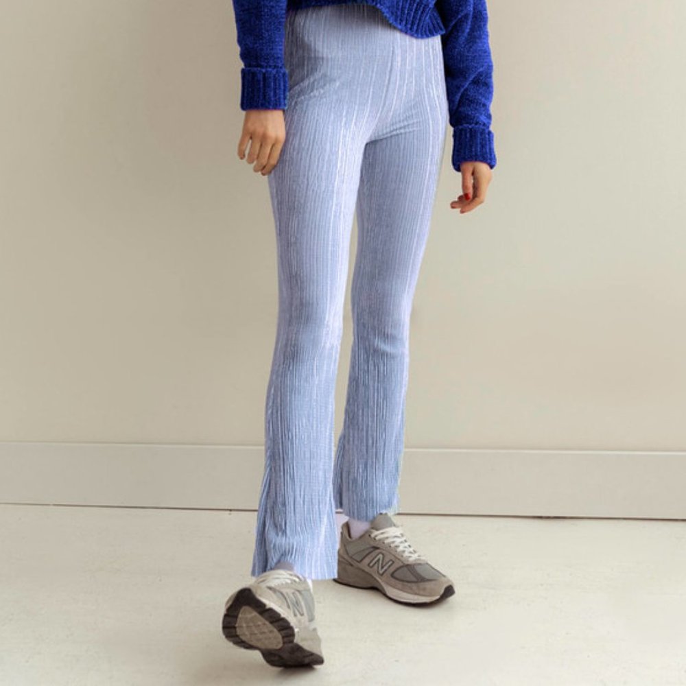 UO Rosie Velvet Plisse Flare Pants